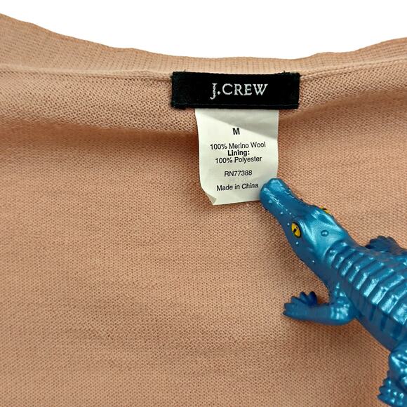 J.Crew Blush Pink Merino Wool Sequin Sweater Cardigan MEDIUM Holiday Preppy - Picture 5 of 9